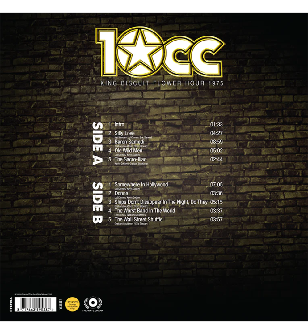 10cc – King Biscuit Flower Hour 1975 (Limited Edition on 180g Transparent Orange Vinyl)