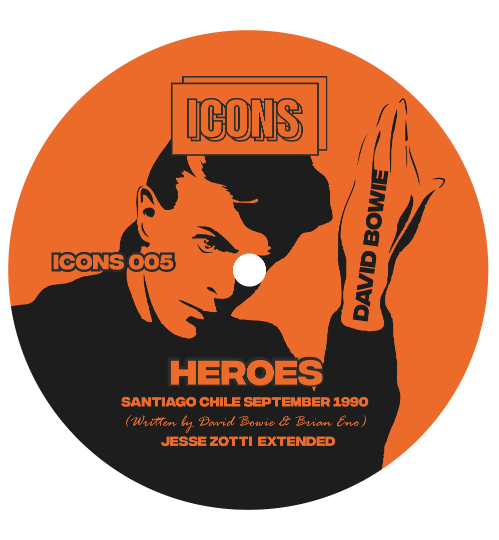 David Bowie - Heroes: Santiago, 1990 (Remixed 12-Inch Single on Orange Marble Vinyl)