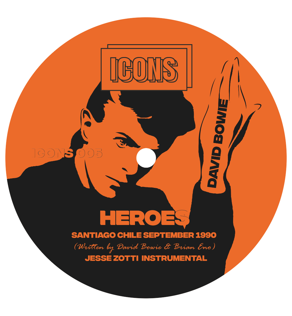 David Bowie - Heroes: Santiago, 1990 (Remixed 12-Inch Single on Orange Marble Vinyl)